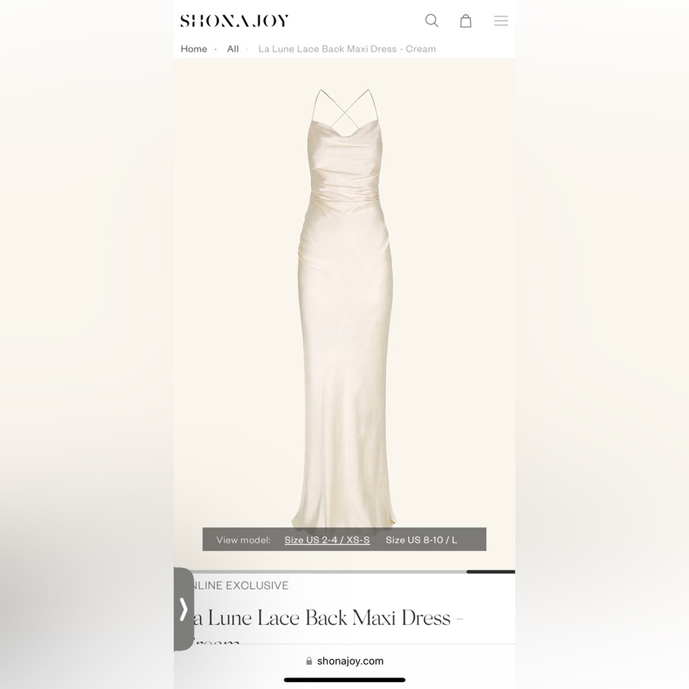 Shona Joy La Lune Lace Back Maxi Dress - Cream
